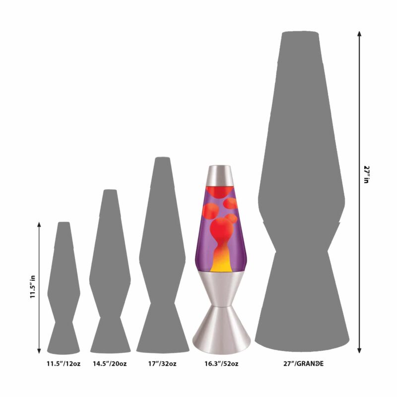 16.3″ LAVA Lamp – Yellow/Purple/Silver - US 5375