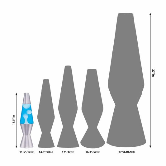 11.5″ LAVA Lamp – White/Blue/Silver - US 1895