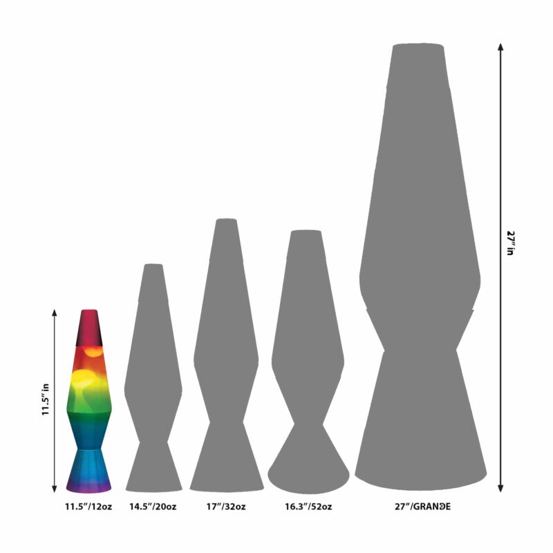 11.5″ LAVA Lamp Rainbow – White/Tricolor - US 6710
