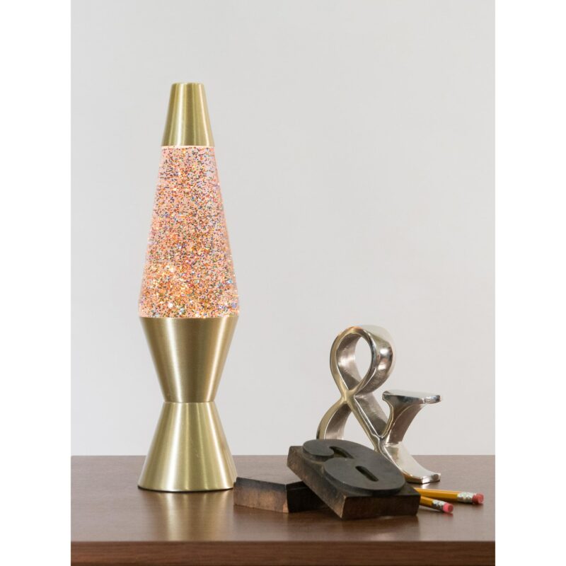14.5″ LAVA Lamp Rainbow Glitter – Clear/Gold - US 3196