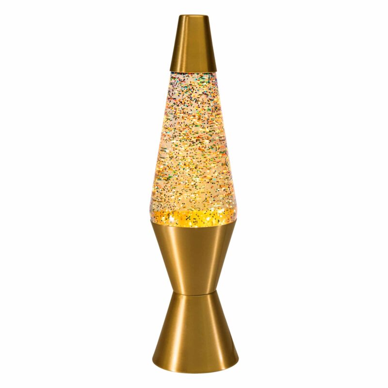 14.5″ LAVA Lamp Rainbow Glitter – Clear/Gold - US 3196