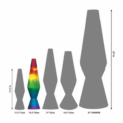 14.5” LAVA Lamp Rainbow – White/Clear/Tricolor - US 6581