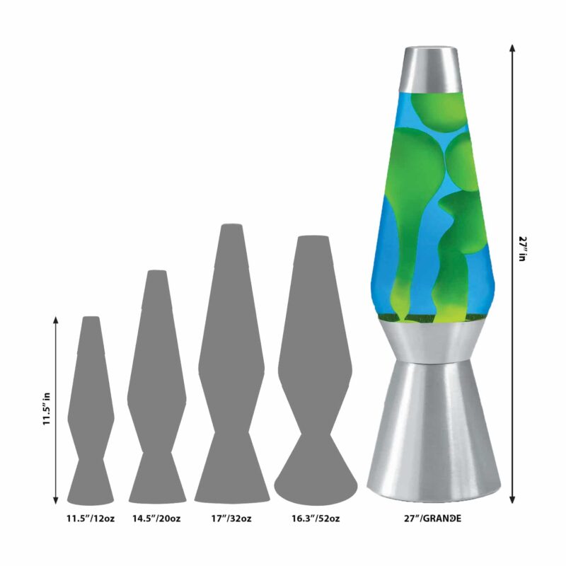 27″ LAVA Lamp Grande – Yellow/Blue/Silver - US 8245